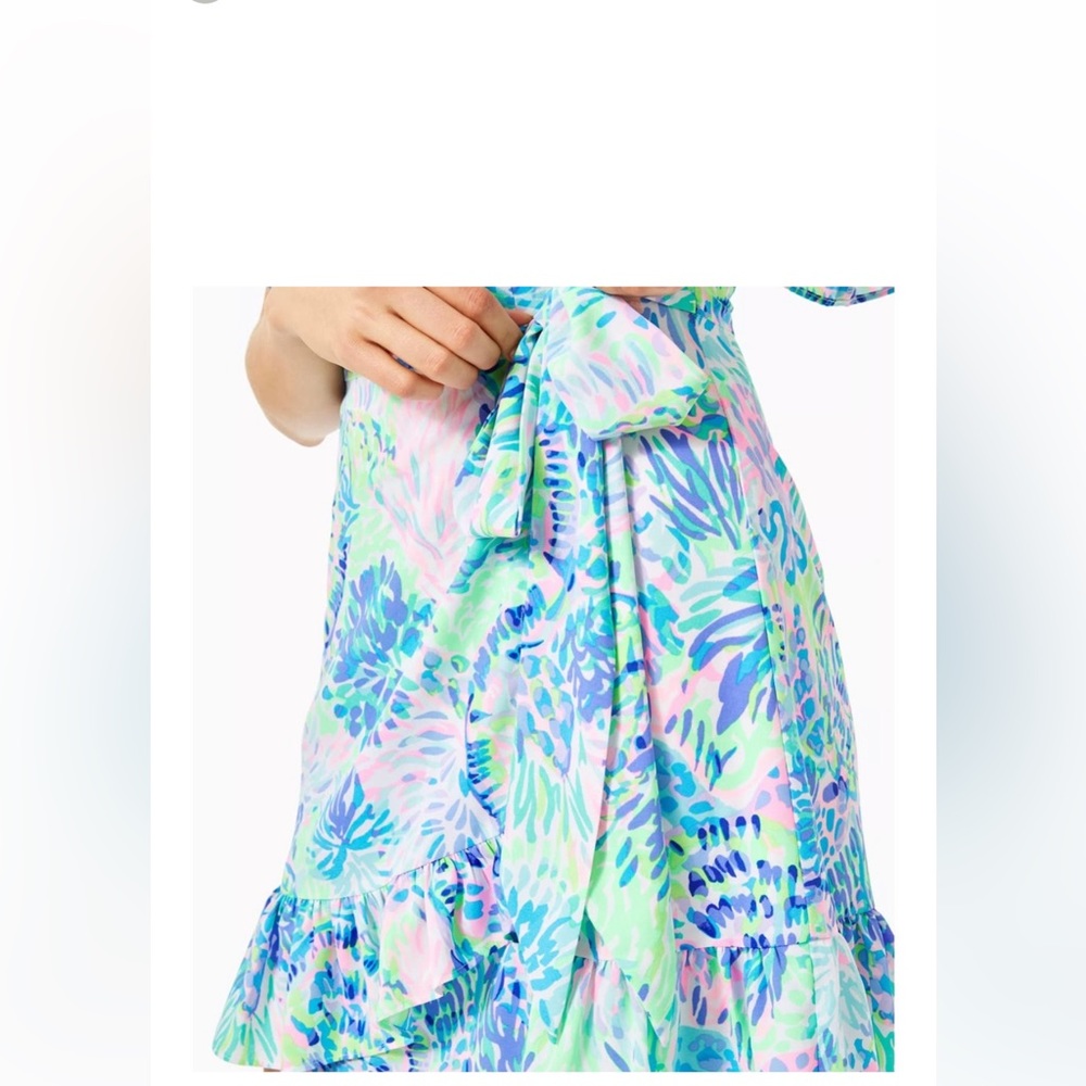 Lilly Pulitzer Darlah Stretch Short Sleeve wrap Dress Size 10